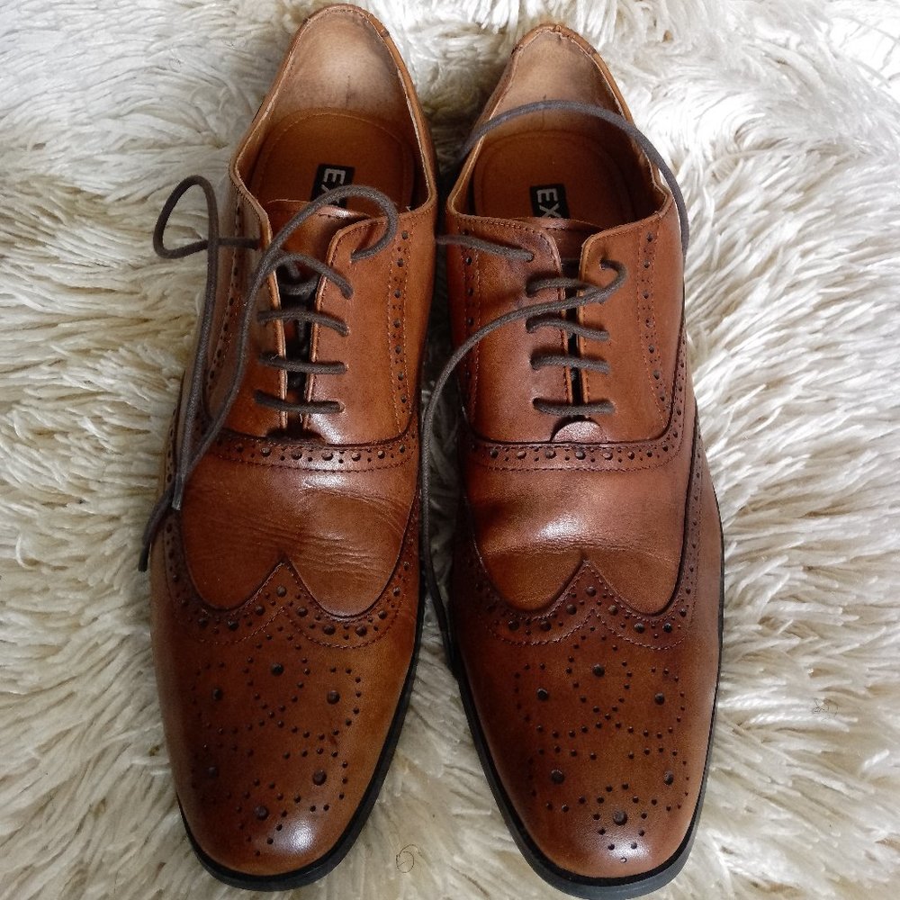 Express Men's dress shoes, Brown, 9.5 US.